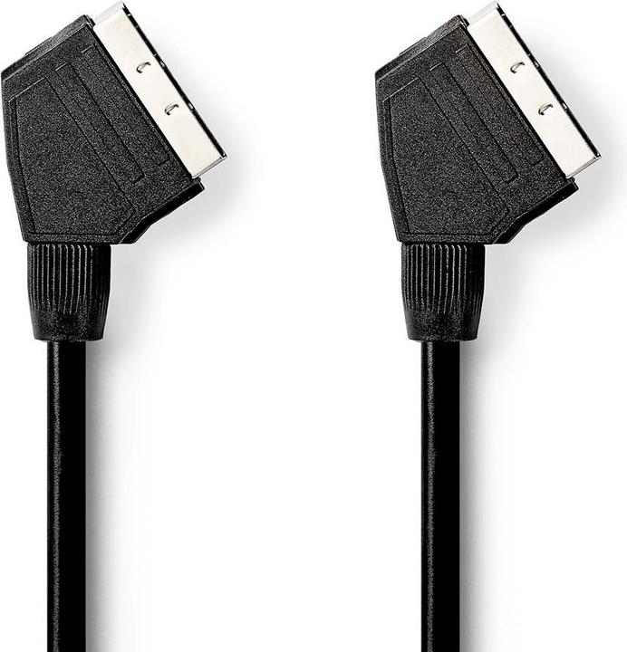 Image du produit JTI SCART-Kabel | SCART-Stecker | SCART-Stecker | Vernickelt | 480p | 2,00 m | Rund | PVC | Schwarz | Bo (Péritel)