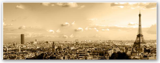 Actual product image Trenddeko Paris skyline - panorama (60 x 30 cm)