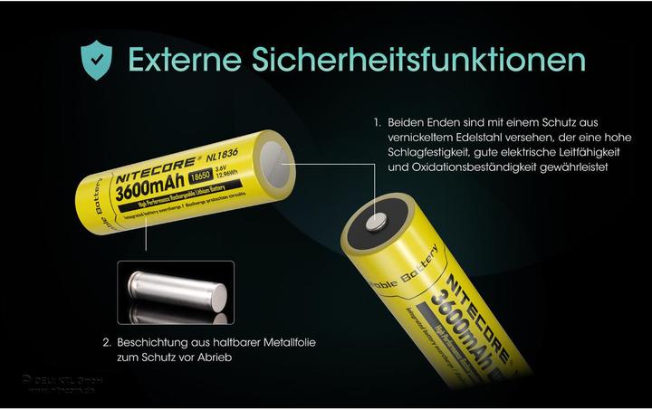 Produktbild Nitecore Li-Ion Akku Typ 18650 - 3600mAh - NL1836