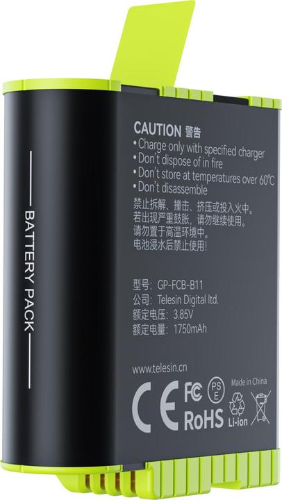 Actual product image Telesin Fast charge battery for GoPro Hero 11/10/9 GP-FCB-B11 (GoPro Hero 9)