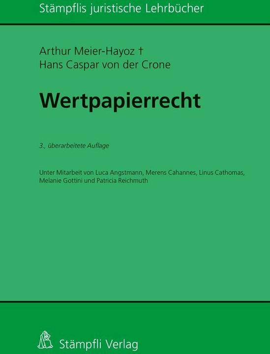 Immagine prodotto Wertpapierrecht (Tedesco, Arthur Meyer-Hayoz, 2018)