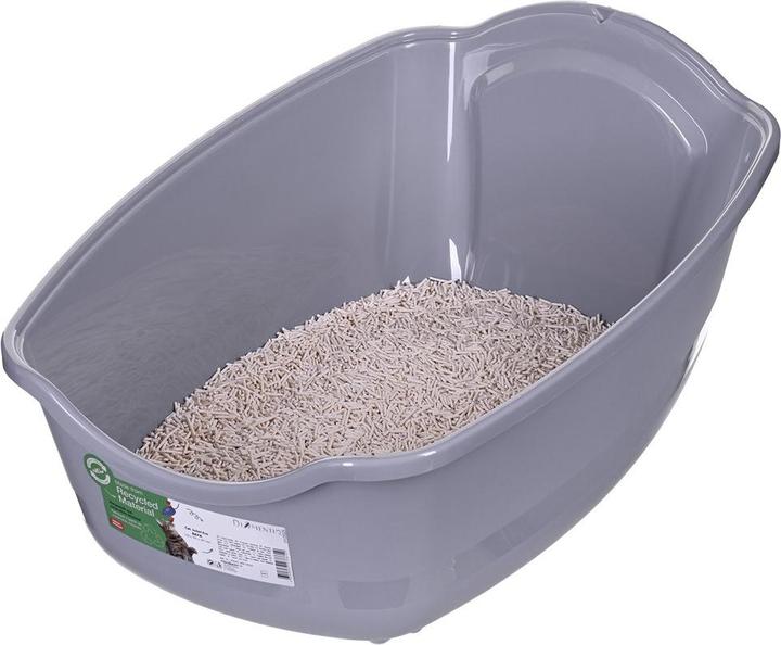 Actual product image Diamentiq BAILA biel/jasnoszary - kuweta dla kota (Cat litter tray open)