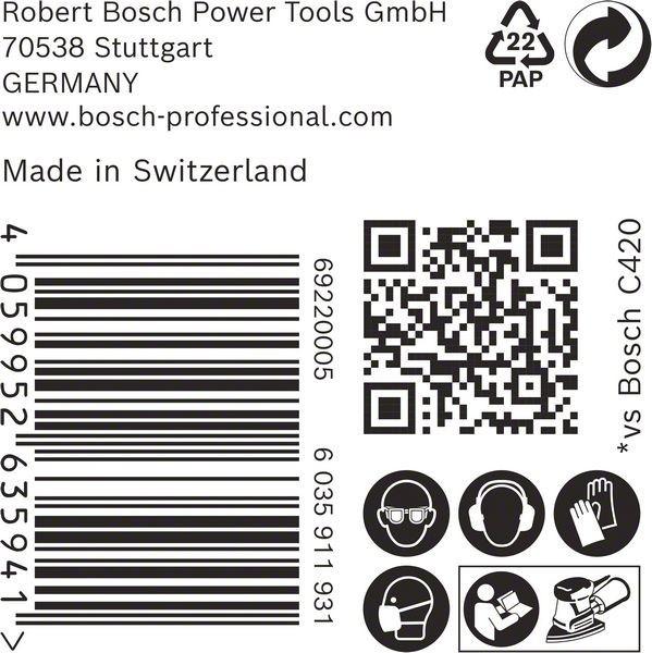 Actual product image Bosch Professional Zubehör Accessories 2608901644 Sanding paper for multi-sander 180 grit (L (G180)