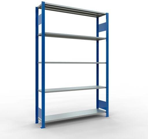 Sistema di scaffalature di base senza viti MULTIplus150 con ripiani di lunghezza