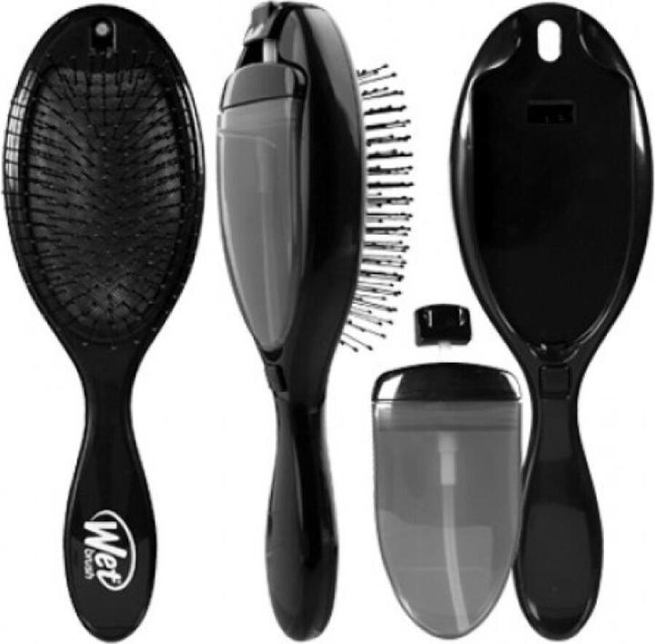 Image du produit Wet Brush Brosse à cheveux démêlante et traitante 2-en-1 - Noir