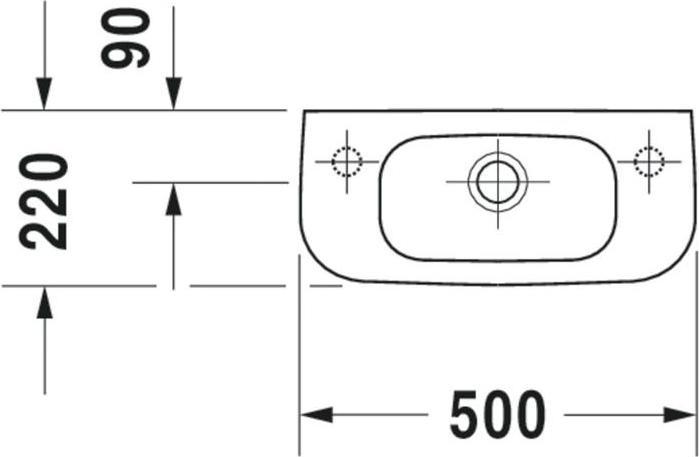 Produktbild Duravit Handwaschbecken D-Code 50 cm wei 0706500008 (220 mm, 500 mm)