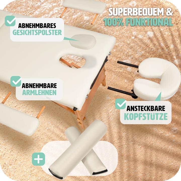 Produktbild tectake 2 Zonen Massageliege-Set Freddi mit 5cm Polsterung, Rollen und Holzgestell