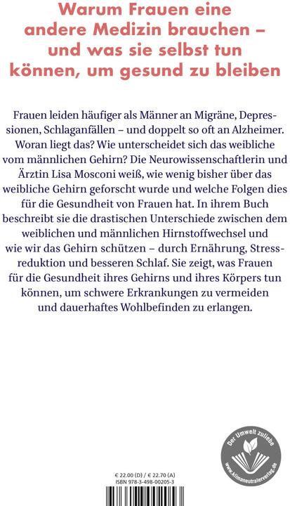 Image du produit Das weibliche Gehirn (Allemand, Monika Niehaus, Jorunn Wissmann, Lisa Mosconi, 2020)
