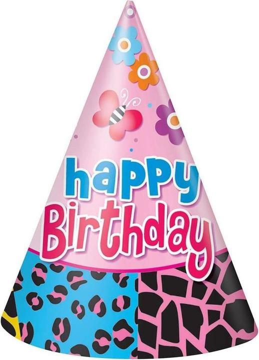 Actual product image Unique Party Wild Birthday Party Hat (Pack of 8)