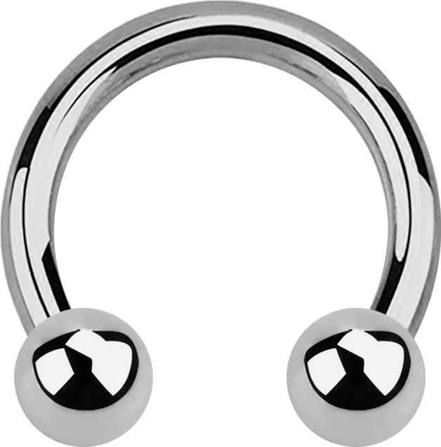 Star Piercing Circular Barbell Innengewinde silber mit zwei Kugeln (ohne Messing, Titan G23)