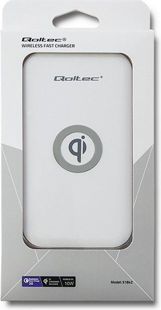 Image du produit Qoltec Bezprzewodowa ładowarka indukcyjna | Qualcomm QuickCharge 3.0 10W | Biały