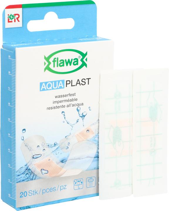 Image du produit Flawa Aqua Plast pansements adhésifs résistants à l'eau 2 tailles 20 pces (20 x)