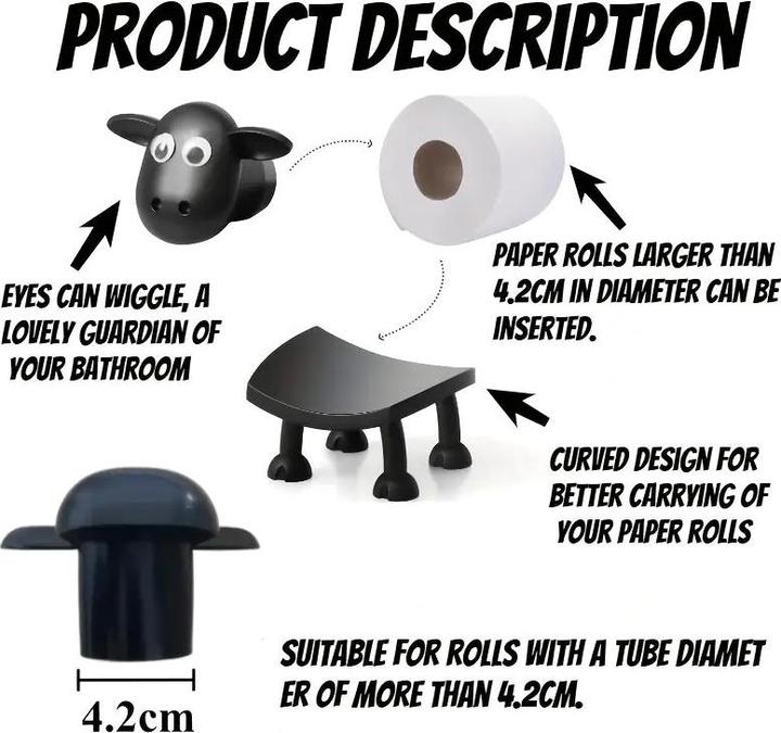Produktbild ASMI WC-Papierhalter Schaf, Toilettenpapierhalter, 1 Stück