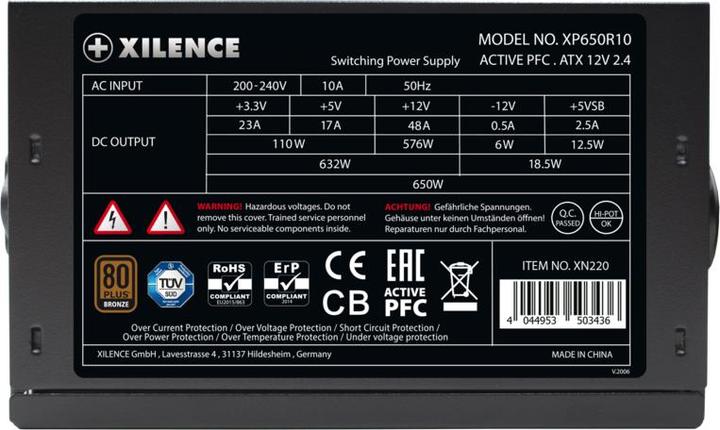 Actual product image Xilence XP650R10 (650 W)