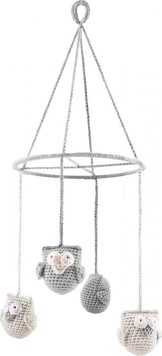 Actual product image Maylily Crochet mobile owls cream