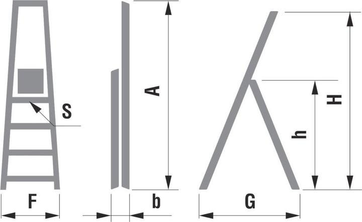 Actual product image Puag Household ladder 5 steps (Stepladder, 175 cm)