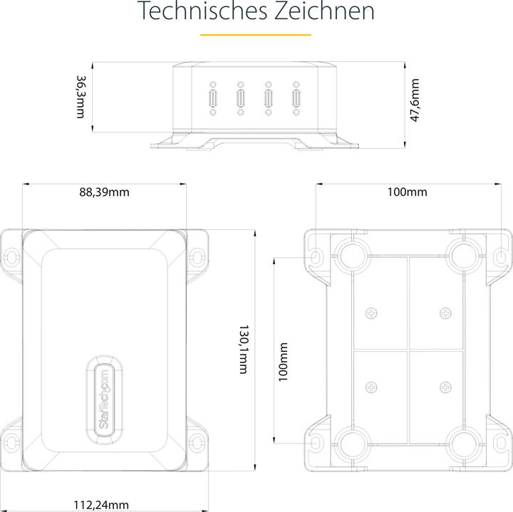 Immagine prodotto StarTech .com 424DEU-USB-C-CHARGER, Interno, AC, 28 V, 1,8 m, Grigio (240 W)