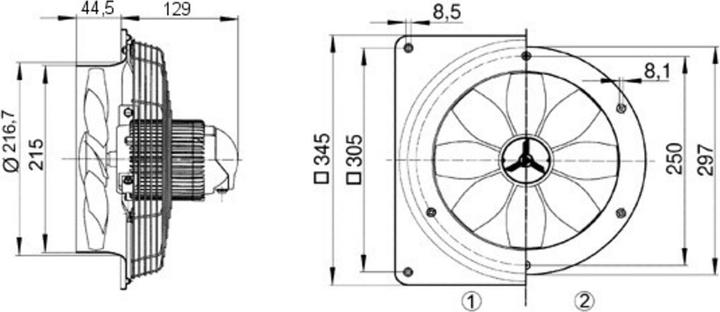 Actual product image Maico Fan DN 200 wall mounting (EZQ 20/4 E)