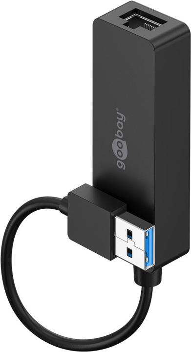 Produktbild Goobay USB 3.0 Gigabit Ethernet Netzwerkkonverter, Schwarz, 0.1 m (USB, RJ45 (1x))