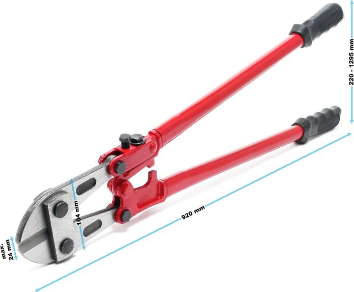 Immagine prodotto Wiltec Tagliabulloni da 900 mm (36″) in acciaio al carbonio con bordo della lama temprato (900 mm)