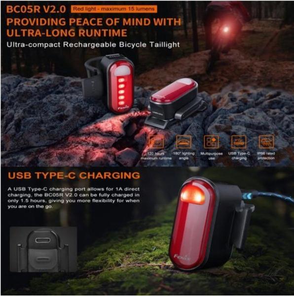 Actual product image Fenix BC05R V2.0 (15 lm, 15 lm)