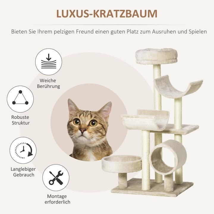 Produktbild PawHut Kletterbaum (105 cm, Beige)
