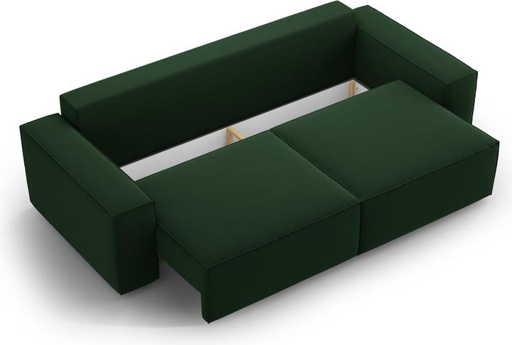 Actual product image Micadoni Velvet Sofa With Bed Function And Box, "Jodie", 3 Seats, 247x107x86 Made in Europe (2 person sofa, 3-seater, 4-seater)