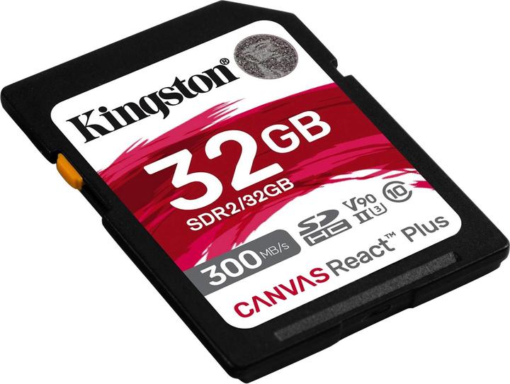 Actual product image Kingston Canvas React Plus (32 GB, SDHC, U3, UHS-II)