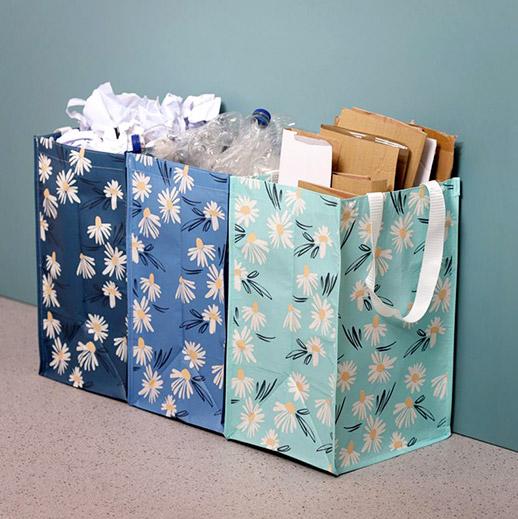 Produktbild Bekos 3er-Set Recycling-Taschen "Blume" aus recycelten PET- Flaschen RPET