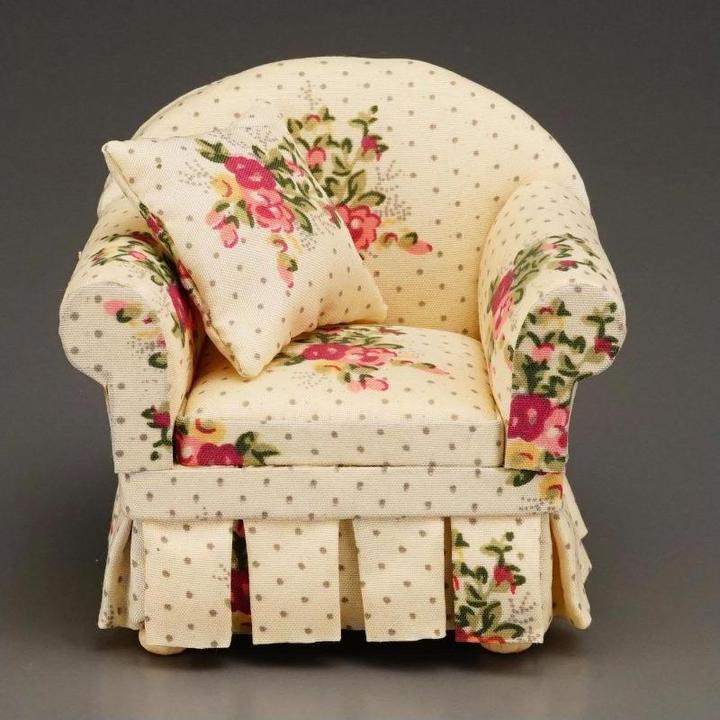 Produktbild Reutter 001.743/4 - Polstersessel mit Rosendekor, Miniatur