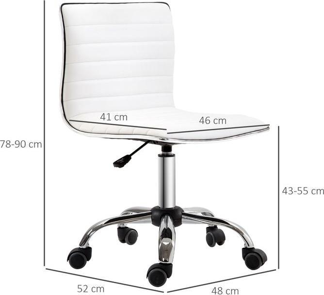 Produktbild Swisshandel24 Bürostuhl mit Rückenlehne Stahl PU, Weiss