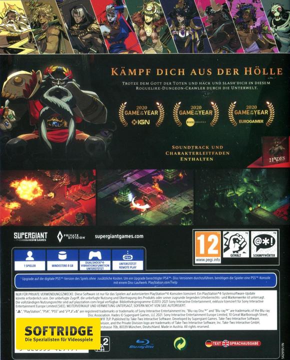 Actual product image 2K Games Hades (PS4, DE)