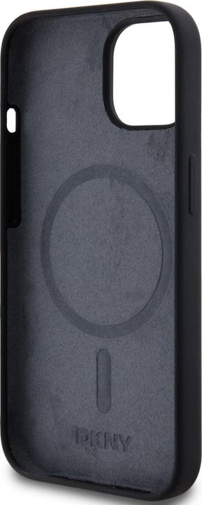 Image du produit DKNY DKHMP15SSNYACH iPhone 15 / 14 / 13 6.1" czarny/black étui rigide silicone liquide blanc Log imprimé (Apple iPhone 15)