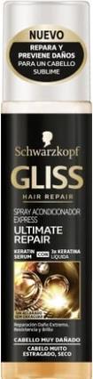 Image du produit Schwarzkopf Gliss Express Ultimate Repair Conditioner Spray 200ml pour cheveux très abîmés (200 ml)