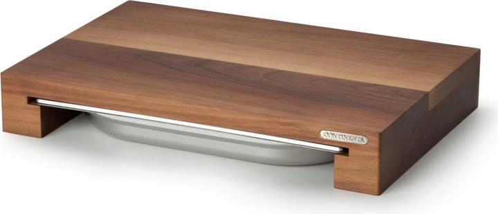Immagine prodotto Continenta Tagliere in noce con cassetto in acciaio inox, 39x27x6 cm