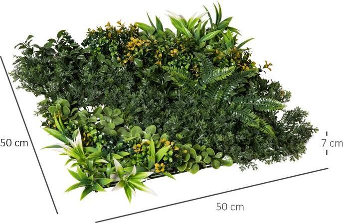 Immagine prodotto Swisshandel24 12 pezzi pianta artificiale siepe da parete 50x50 cm Protezione UV Schermo per la privacy Design a (50 cm)