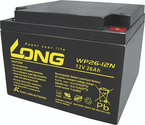 Long WP26-12N-M WP26-12N-M Bleiakku 12V 26Ah Blei-Vlies (AGM) (B x H x T) 166 x 125 x 175mm M5-Schr (12 V, 26 Ah)
