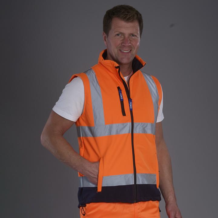 Actual product image Yoko Hi Vis softshell work waistcoat bodywarmer (XXL)