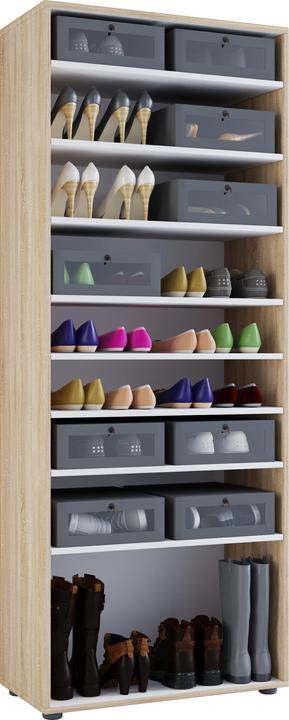 Actual product image VCM Wooden Large Shoe Cabinet Vandol with Hinged Doors (180 x 71 x 37 cm)