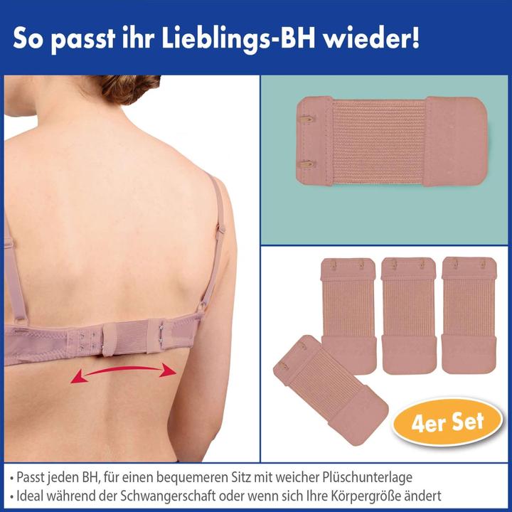 Image du produit Kit de 4 extensions de soutien-gorge beige (Taille unique, paquet de 4)
