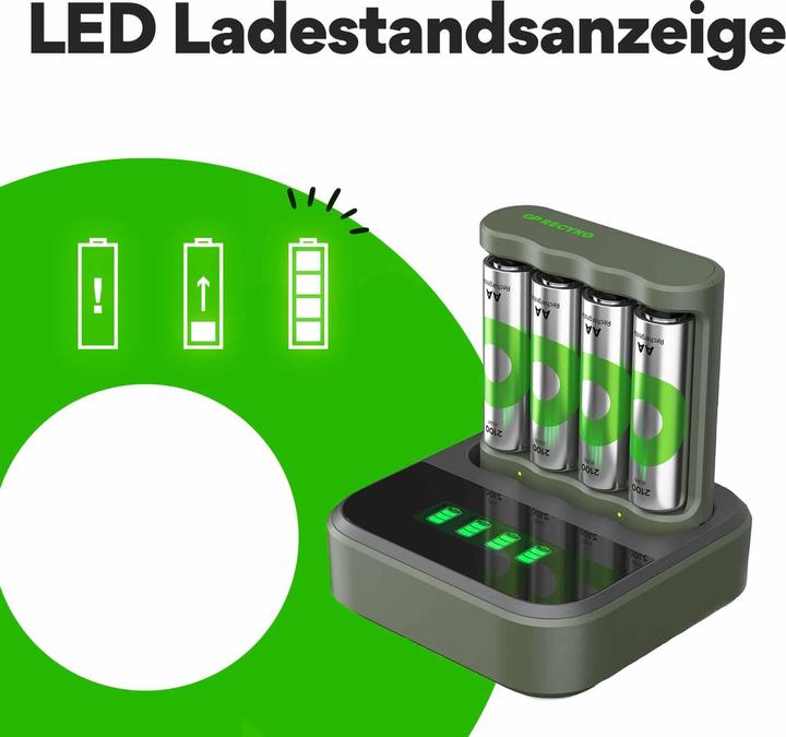 Produktbild GP Batteries Battery Recharger (1 Stk., AA, 2100 mAh, Ladegerät inkl. Akku)