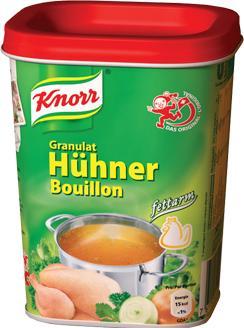 Produktbild Knorr Hühner Bouillon Granulat fettarm, leichte Hühnersuppen mit Hühnerbouillon fettfrei & Kräutern