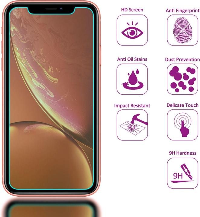 Actual product image Nalia (2-pack) Protective glass (2 Piece, Apple iPhone XR)