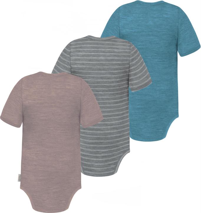 Actual product image Normani Set of 3 baby merino bodysuit short sleeves "Tauranga" - 9295 (74)