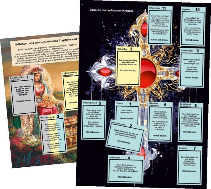 Actual product image Legeschablonen Lenormand, Tarot als Unterlage beim Kartenlegen 2 (German, Angelina Schulze, 2021)