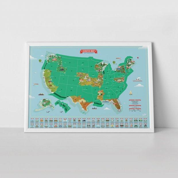 Actual product image Luckies Scratch Malp USA Landmarks (82 x 58 cm)