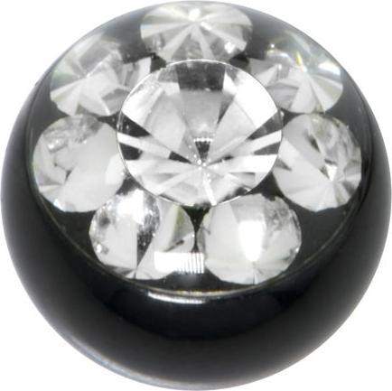 Produktbild Bijouteria Piercingverschluss (Premium Kristall, Chirurgenstahl 316L, PVD Beschichtung (schwarz))