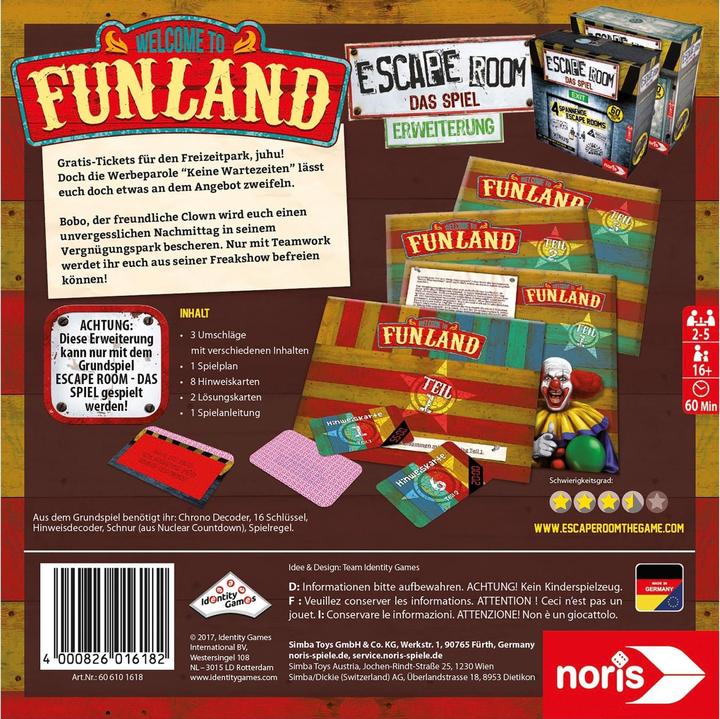 Actual product image Noris Escape Room Funland (German)