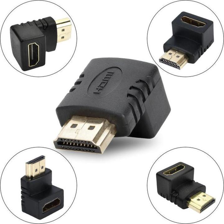 Image du produit Hermex HDMI mâle vers HDMI femelle Adaptateur angulaire HDMI 90° Adaptateur angulaire HDMI (HDMI, 2.20 cm)