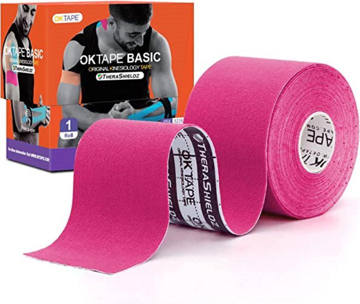 Image du produit OK Tape Bande De Kinésiologie Basic Rose 5cm x 5m (5 m)